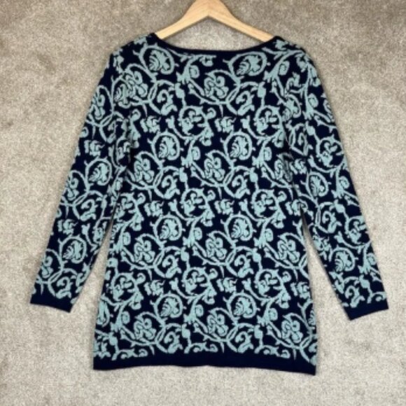 Orange Fashion Village Sweater Womens S/M Blue Pullover Tunic Stretch NEW- 1044* - Picture 2 of 9